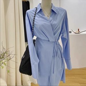 Wrap shirt short dress